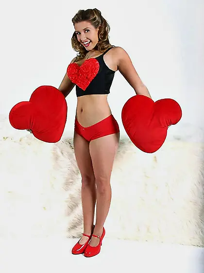 Erica Campbell gets off her red lingerie and shows her big,  all