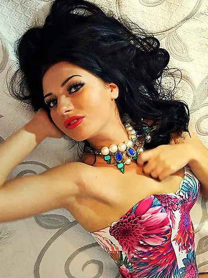 White girl black hair