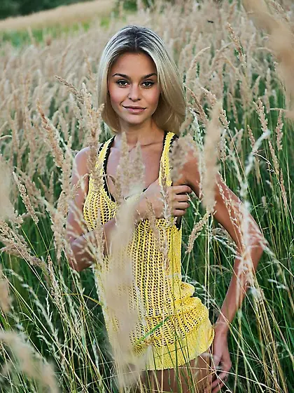 Hot wild brunette field