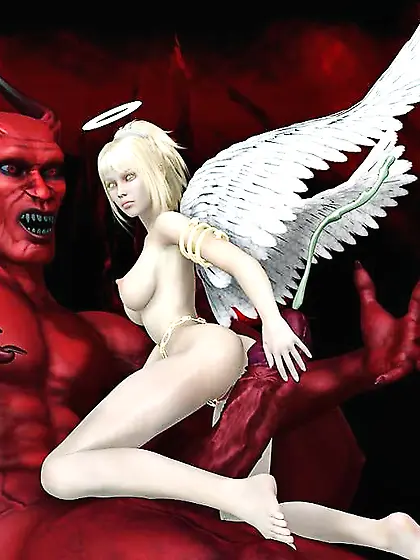 Angel against a satan