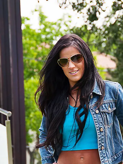 Brunette lies smooth pussy