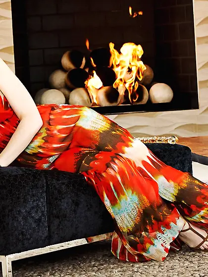 Dark hair tattooed red