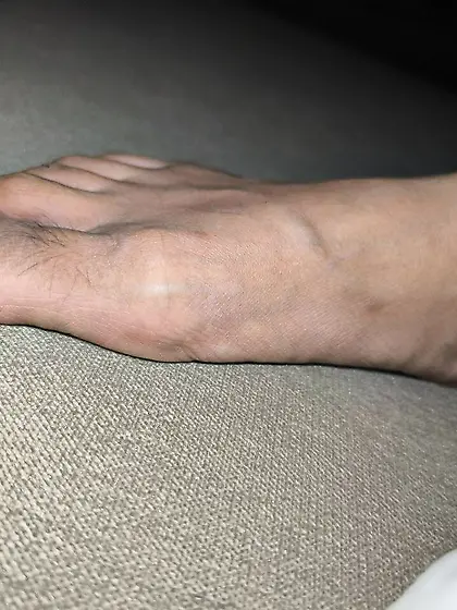 Feet at a hot spring rest area