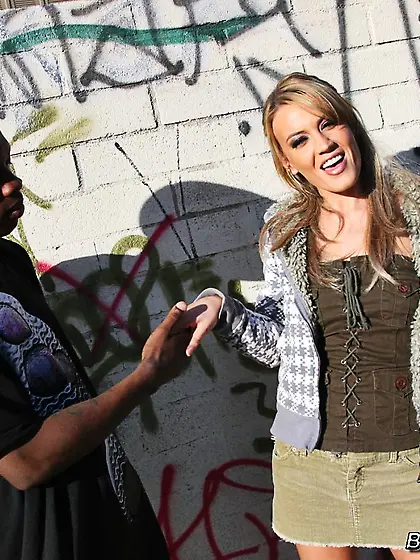 Filthy girl Holly Wellin rides rock hard black cock and gets pus