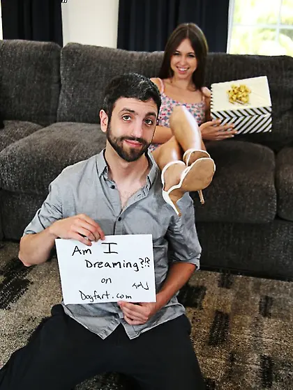 Kinky GF makes a submissive cuckold lick cum after her taking tw