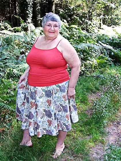 Curvy Flashing Grandma Libby from United...
