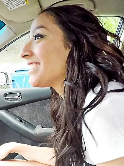 Brown-eyed brunette skank white