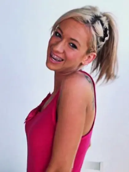 Aroused blonde minx teasing