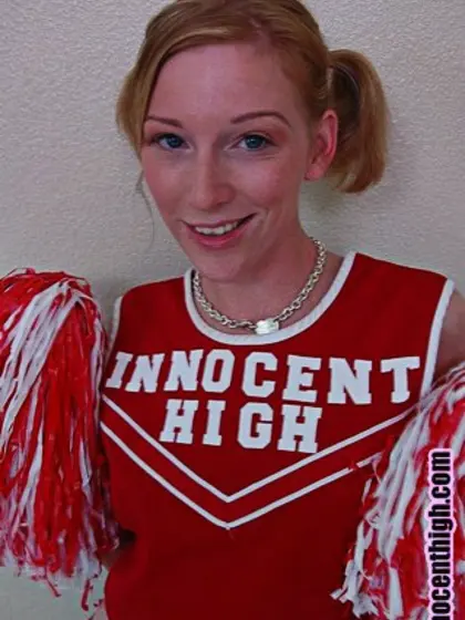 Seductive blonde wearing white