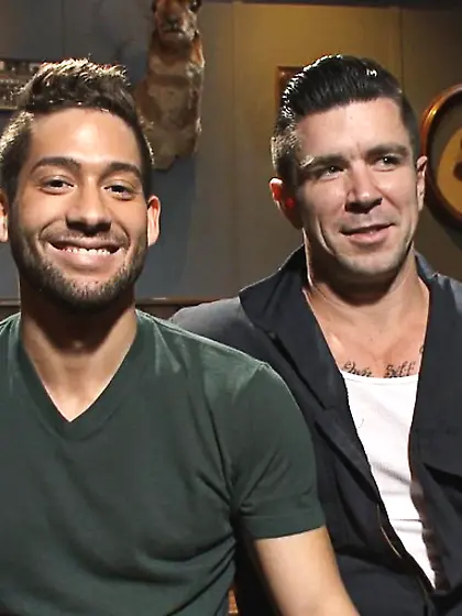 Bearded submissive cock teased