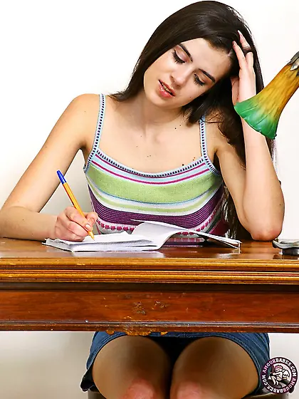 Teen Russian Ilina Valentine exposes her skinny body and penetra