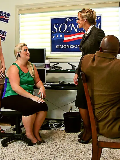 Blonde office sluts bound