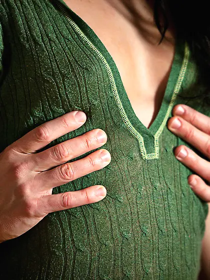 Pale brunette in a green shirt ends up getting fucked by a hung