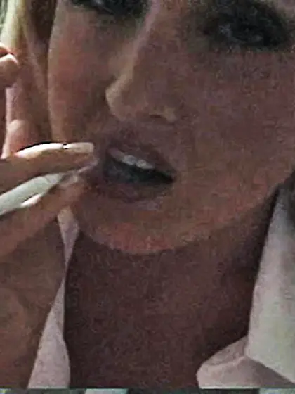 Euro MILF blows her man and puffs on a cigarette