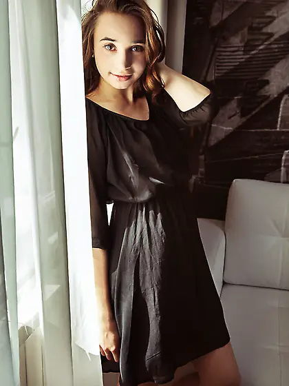 Sweet young brunette wearing