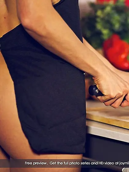 Enthralling bimbo black apron