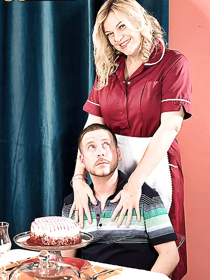 Big tit uniform cougar