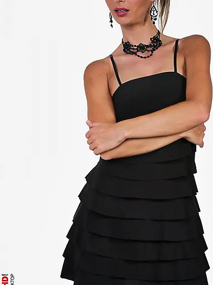 This naughty Melissa Femjoy is sliding down her little black dre