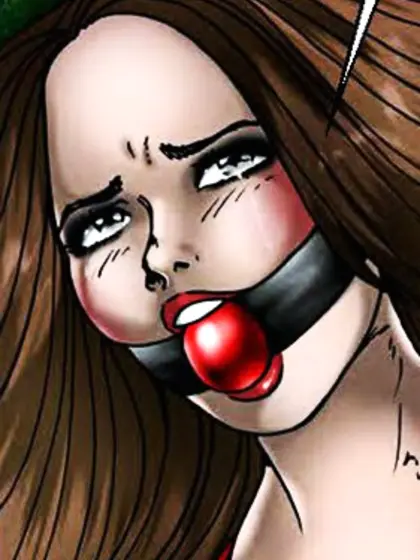 Ball-gagged bitch bone librarian