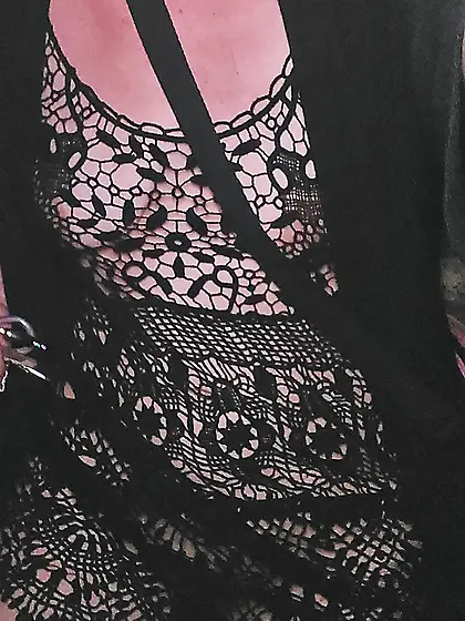 Slut Showing-Off Outside in See Through Dress