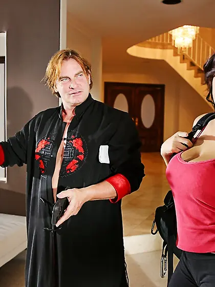 Busty brunette red black