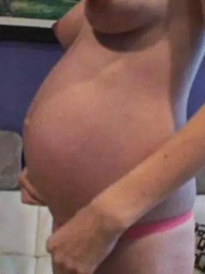 Pregnant white slut swollen