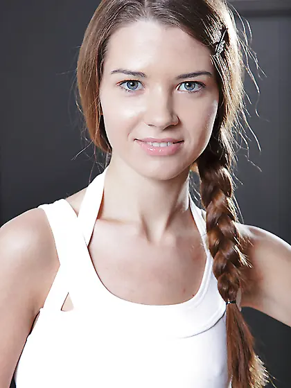 Small-tittied teen with braid needs a big vibrator to reach orga