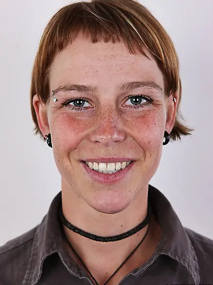 Slim chick short hair