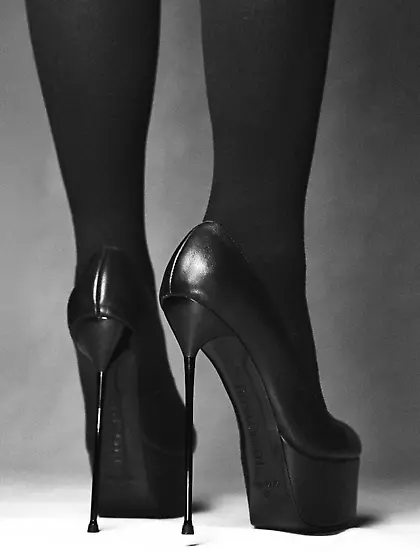 hot black heels and black stockings