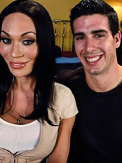 Submissive male worships ladyboys