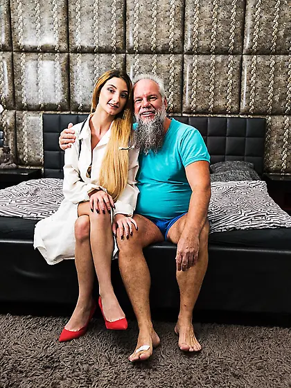 Young lassie bangs with her old sugar daddy till her tits are co