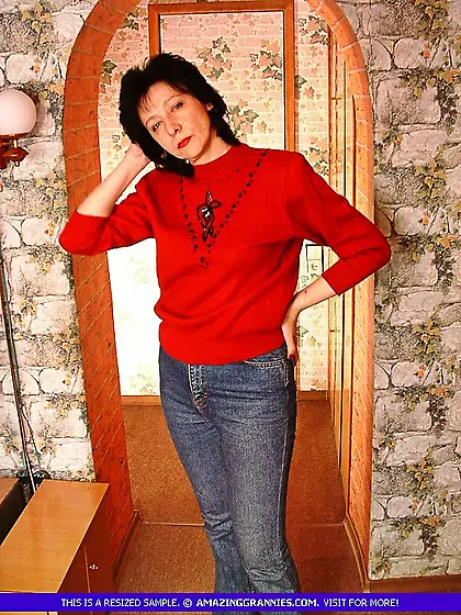 Lusty granny strips red