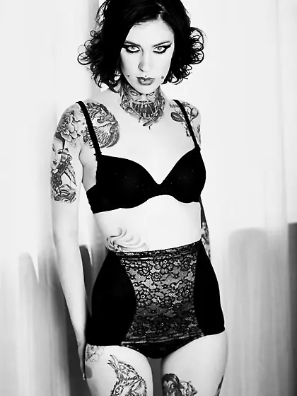 Sexy goth angel strips