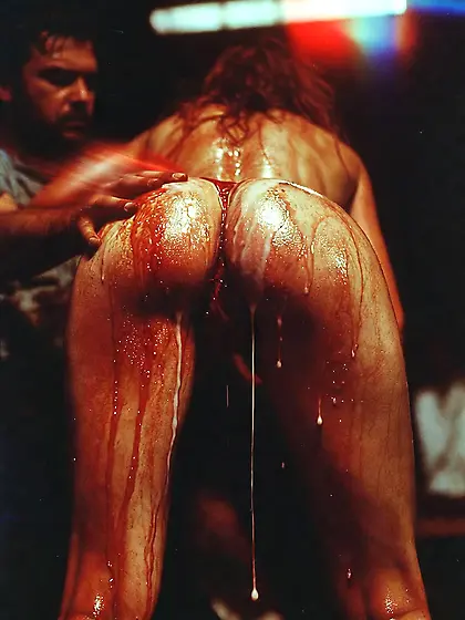 Redhead Slut Drenched in Cum & Blood - Brutal Gang