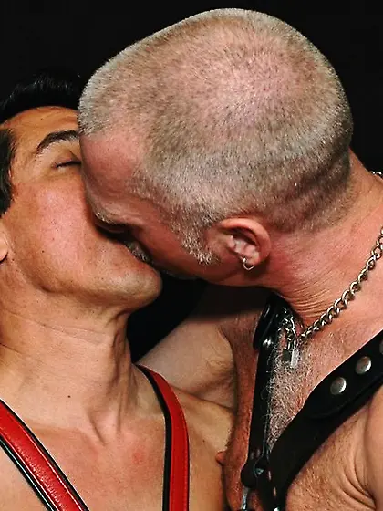 Gorgeous dude black leather