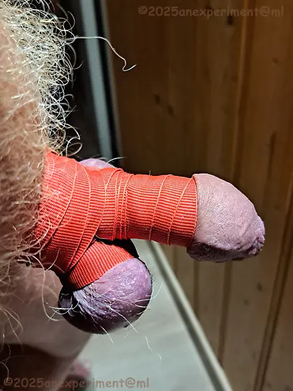 bondage on c+b with 1cm wide plastic band - 3D368