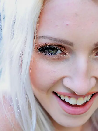 Skinny flat chested blonde Layden Sin demonstrates her lovely sh