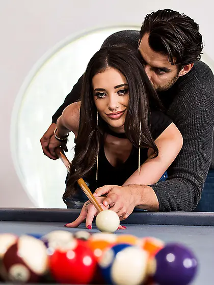 Petite brunette Gia Paige gets her trimmed pussy plowed