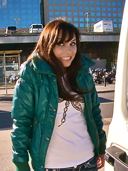 Skilled brunette wearing white