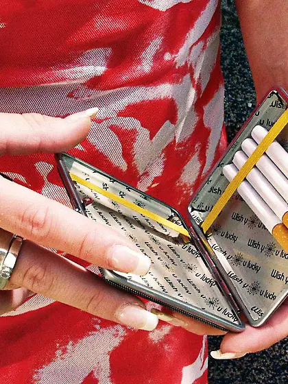 The petite Judith Fox goes outside to enjoy some sun on her perf