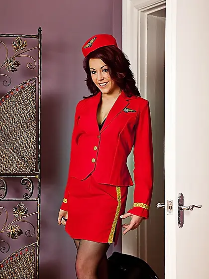 Smoking hot flight stewardess