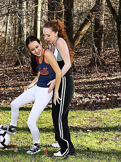 Amai Liu and another petite sporty flexible chick share long dil