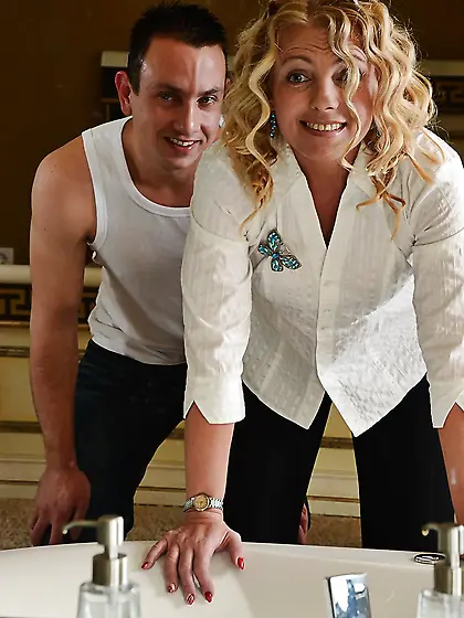 Hot mature mother fucked by young boy in bath PART 1