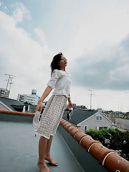 Sultry Asian chick in lingerie Koisaya Idols is flashing her rou