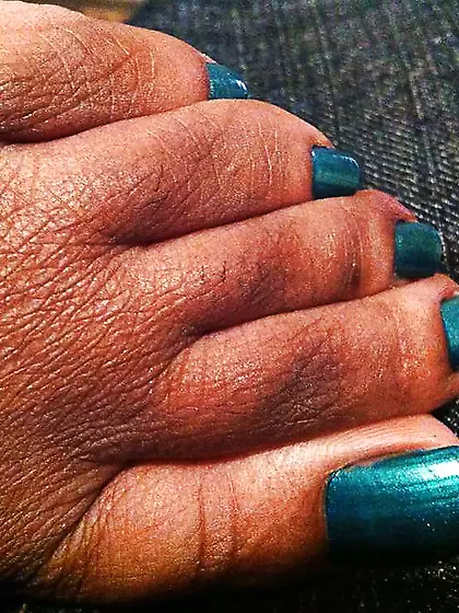 Teal Blue Toes Footjob