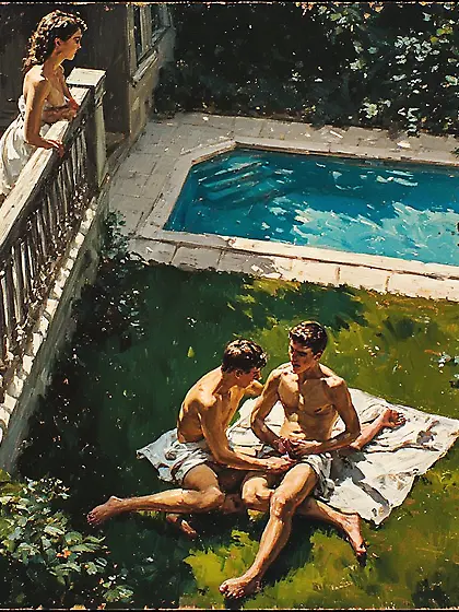 Grils is spying brother with a boy