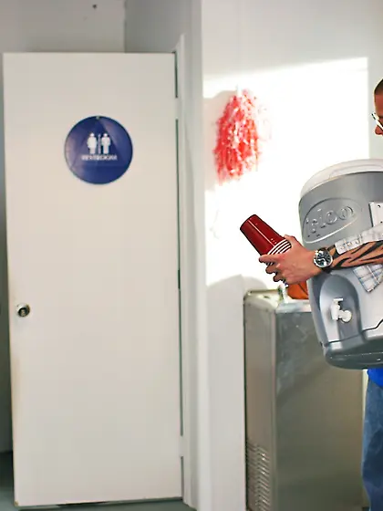 Hot blonde bitch Daryn Darby strips and gets fucked by hot stud