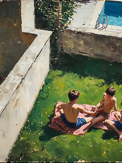 Grils is spying brother with a boy