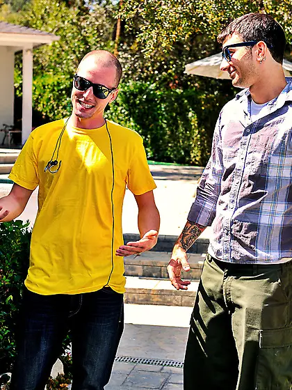 Delicious little teen munches on a massive member and slides dow