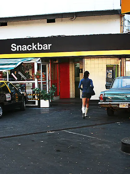 Sucking strange cock at a station